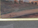 a picture of a painting of a herd of sheep