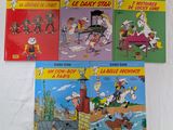 quatre livres pour enfants en français, en français et en anglais, tous illustrés de personnages de dessins animés