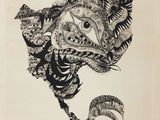 une image représentant un dessin en noir et blanc d'un poisson