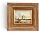an image of a painting of a sailboat in a body of water