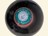 a close up of a bottle of wine with a label on it