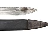 two different types of knives on a white background