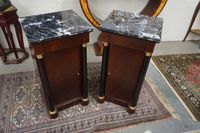 2 jolies commodes de style Empire - acajou - plateau en marb…