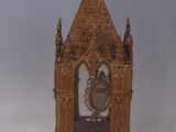 a clock that is sitting on top of a table