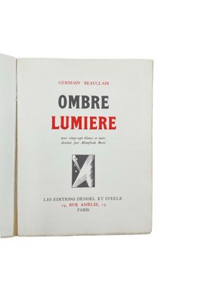 an open book with the title ombre lumiere on it