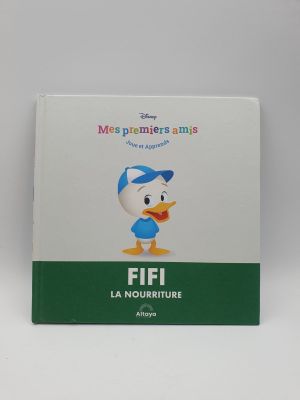 La boîte est blanche et verte, avec un canard coiffé d'un chapeau bleu.