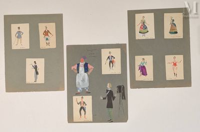 quatre photos différentes de personnes portant des tenues variées accrochées au mur