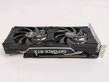 a close up of a graphics card on a white surface