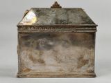 a silver box that is sitting on a table