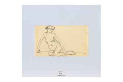un dessin représentant une femme nue assise par terre
