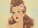 a painting of a woman with a flower in her hair