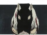 animation art of a horse ' s head with white and black hair