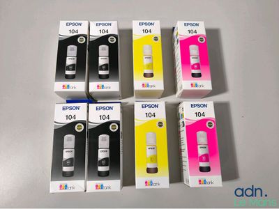 six different ink cartridges are sitting in a row on a table
