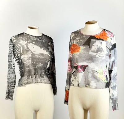 KENZO (sans étiquette) réunion de deux tops de dame transpar…