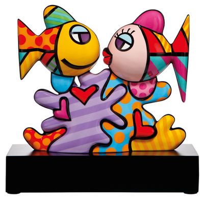 Romero Britto Sculpture en porcelaine "Ocean Love 31"