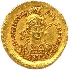 une pièce d'or portant l'image d'un homme