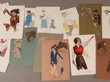beaucoup de cartes avec des photos de personnes