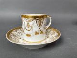 a cup and saucer on a saucer on a table