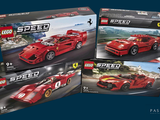 three lego speed cars are in a box on a blue background