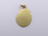 a gold plated pendant on a white background