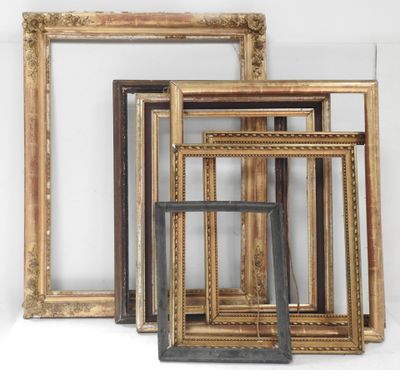 several different frames are arranged on a white surface