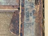 a close up of a piece of wood that has been painted
