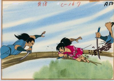 une image représentant un tableau où l'on voit une femme et un homme sur une branche d'arbre