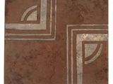 brown and silver tile with geometric design on a white background