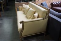 Beau canapé doré de style Louis XVI - L : 195 cm - Profondeu… (photo 2)