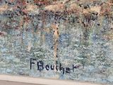 a painting on the wall of a room with a painting on it