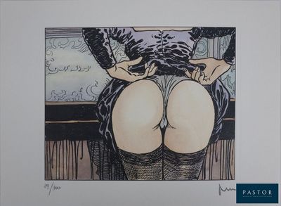 a picture of a picture of a woman with her butt exposed