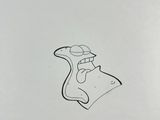 a drawing of a man ' s face with a hat on it