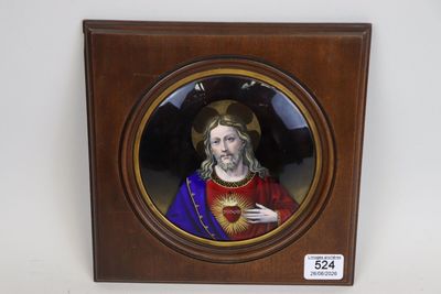 tableau représentant un homme coiffé d'une couronne, dans un cadre en bois