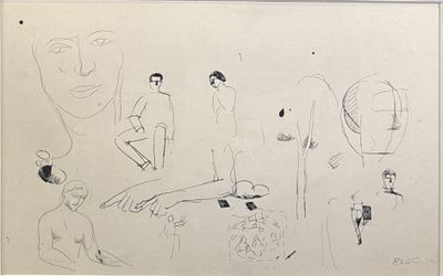 dessin représentant un groupe de personnes dans différentes poses sur un fond blanc