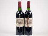 deux bouteilles de vin rouge posées l'une à côté de l'autre sur une surface blanche