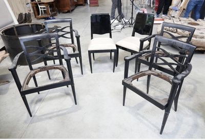 Lot de 2 chaises et 4 fauteuils dans le gout de Baptistin SP…