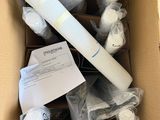 a cardboard box with a roll of toilet paper and a roll of toilet paper in it