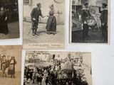 many old photos of people and horses on the street
