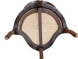 an image of a wooden chair with a wicker seat and a cane