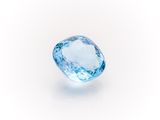 a blue topazte gems on a white background