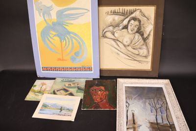 Lot d'encadrements divers 1 caisse En l'état