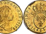 a gold sovereign coin with a crown on top of it