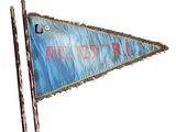 a blue and red flag with a gold star on it