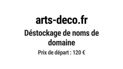 Nom de domaine arts-deco.fr. Catégorie: Art et culture.