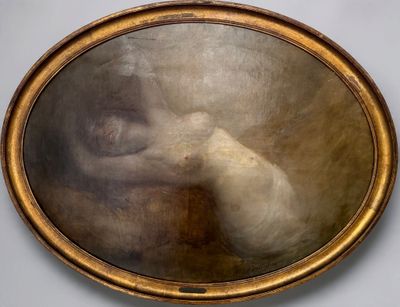 an image of a painting of a woman in a gold frame