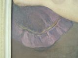 a picture of a painting of a woman with a purple dress
