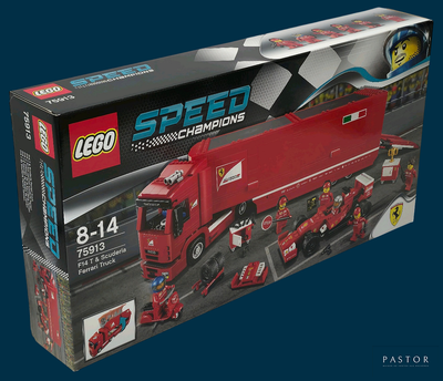 a box of lego speed racing trucks on a blue background