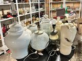 many vases on the table in the room
