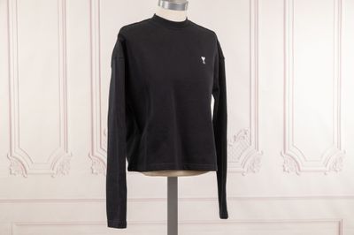 AMI par ALEXANDRE MATTIUSSI - Sweat en coton noir, petit sig…