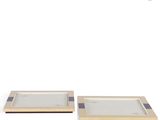 lot de deux cadres photo en laiton et verre, avec une bordure bleue
